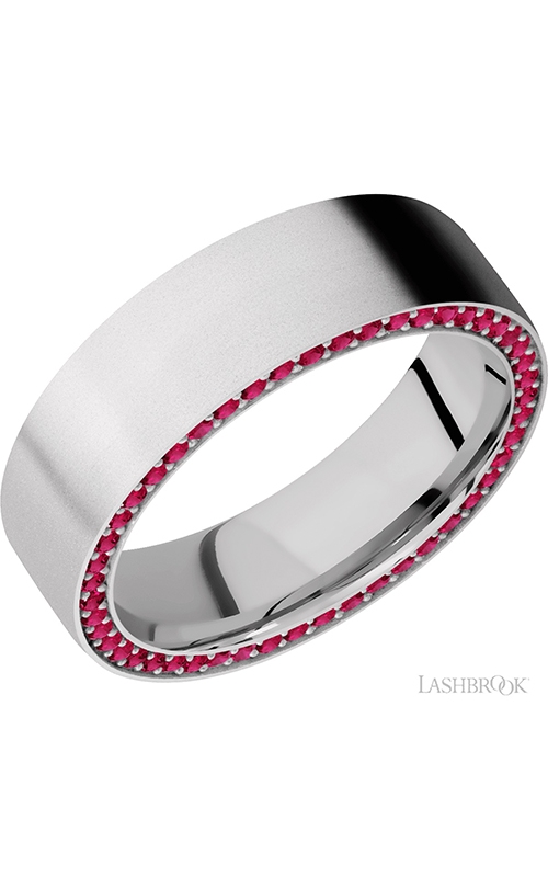 Lashbrook Precious Metals Wedding band 14KW7FSIDEETERNITYRUBY.01BEADproduct image