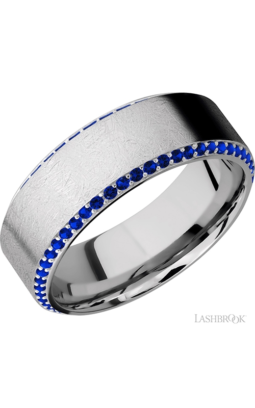 Lashbrook Precious Metals Wedding band 14KW8HBBEVELETERNITYSAPP.01BEADproduct image