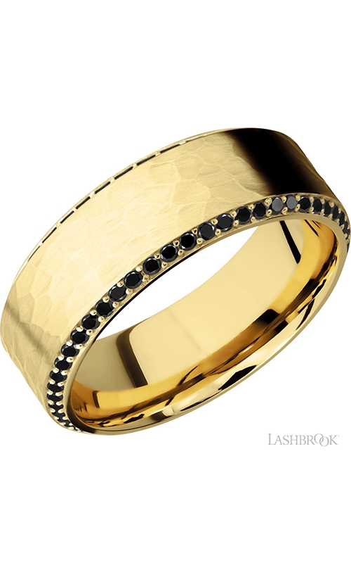 Lashbrook Precious Metals Wedding band 14KY8HBBEVELETERNITYBLKDIA.01BEADproduct image