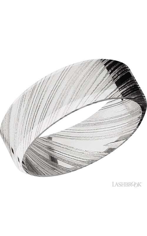 Lashbrook Damascus Steel Wedding band D8HBWOODGRAINproduct image