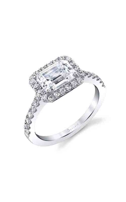 Sylvie Halo Engagement Ring SY999-047A8W15E-E/W product image