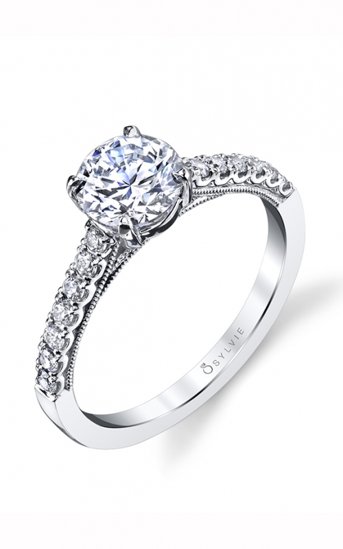 Sylvie Sidestone Engagement Ring S1535-023A4W10R