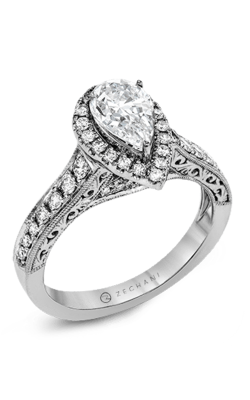 Zeghani Halo Crown Engagement Ring ZR1383 product image