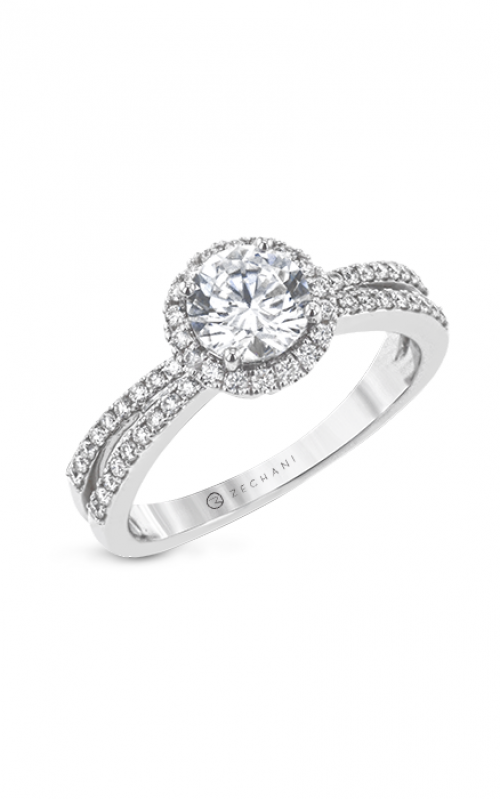 Zeghani Halo Crown Engagement ring Zr2094product image