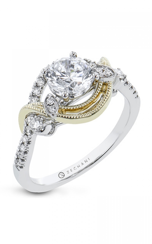 Zeghani Flower Crown Halo Engagement ring Zr2311product image