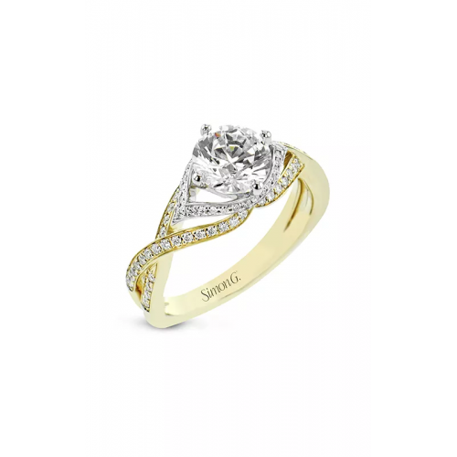 Round-Cut Engagement Ring In 18k Gold With Diamonds – Simon G. Jewelry