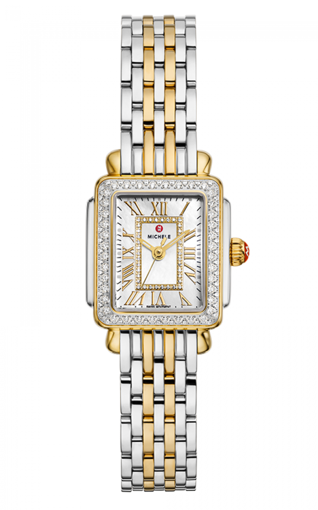 Michele Deco Madison Mini Diamond 18K Gold-Plated Watch  display picture 3