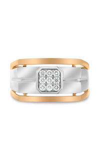 Roman and Jules White \u0026 Rose Gold Octagon Men's Band GR2934-1