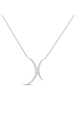 Roman And Jules Double Crescent Diamond Pave Necklace EN1031-1 product image