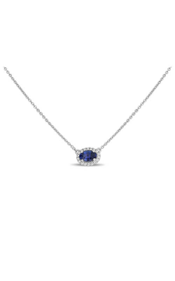 Roman And Jules White Gold Oblong Blue Sapphire Necklace UN1971-10 product image
