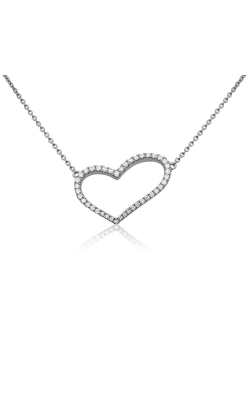 Roman And Jules White Diamond Pave Heart Necklace UN1779A-1 product image