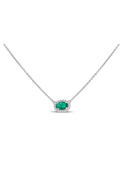 Roman And Jules Oblong Emerald & Diamond Halo Necklace UN1971-12 product image