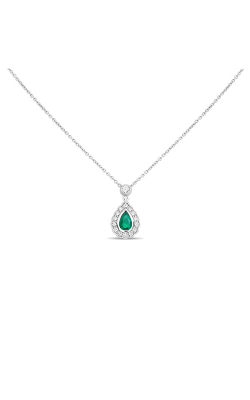 Roman And Jules Pear-shaped Emerald Halo Necklace UN2065-3 product image