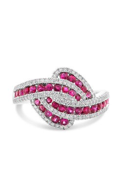 Roman And Jules White Gold Ruby & Diamond Twist Ring UR2123-1 product image