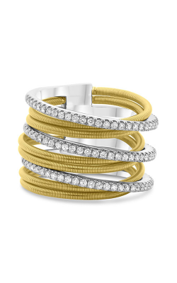 Roman And Jules White & Yellow Gold Diamond Pave Coil Ring MR739-3 product image