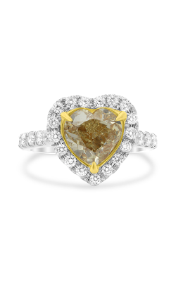 Roman And Jules Heart-shaped Yellow Diamond Halo Ring NR1052B-1 product image