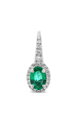 Roman And Jules Oval Emerald Halo Drop Earrings KE5902-10 product image