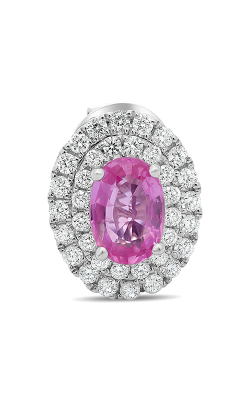Roman And Jules Oval Pink Sapphire Double Halo Earrings UE1972-14 product image