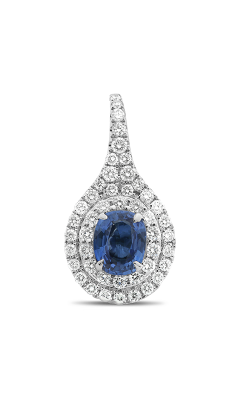 Roman And Jules Oval Blue Sapphire & Diamond Earrings ME753-1 product image