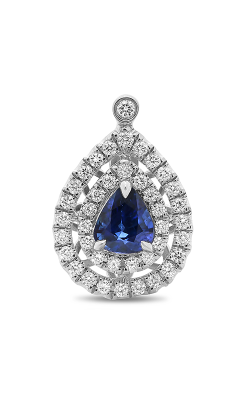 Roman And Jules Pear-shaped Blue Sapphire Split Halo Pendant KP3886-1 product image