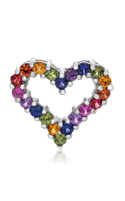 Roman And Jules White Gold Heart Pendant With Multicolored Sapphires GP2619-1  product image