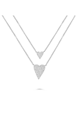 Roman And Jules White Gold Double Diamond Hearts Necklace AN1050-1 product image