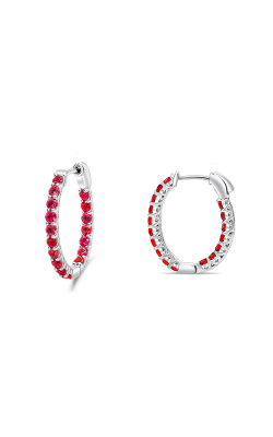Roman And Jules Ruby Inside Out Oval Hoop Earrings ME871-2 product image