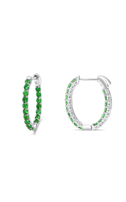 Roman And Jules Tsavorite Inside Out Oval Hoop Earrings ME871-3 product image