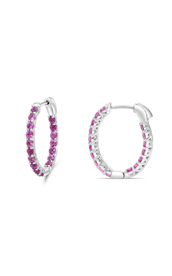 Roman And Jules Pink Sapphire Inside Out Oval Hoop Earrings ME871-4 product image