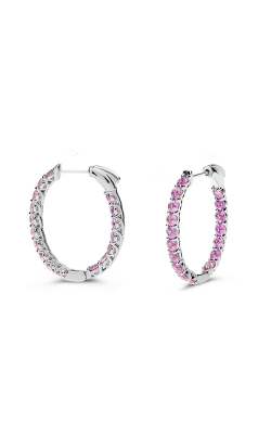 Roman And Jules Pink Sapphire Inside Out Oval Hoop Earrings ME871-8 product image