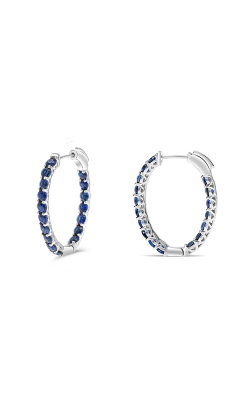 Roman And Jules Blue Sapphire Inside Out Oval Hoop Earrings ME871-5 product image