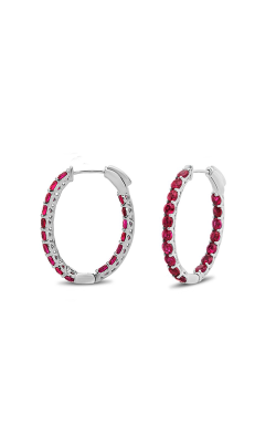 Roman And Jules Ruby Inside Out Oval Hoop Earrings ME871-6 product image