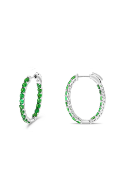 Roman And Jules Tsavorite Inside Out Oval Hoop Earrings ME871-7 product image