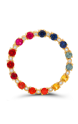 Roman And Jules Yellow Gold Rainbow Sapphire Open Cirlce Pendant GP2620-1 product image