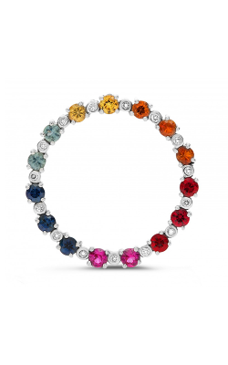 Roman And Jules White Gold Rainbow Sapphire Open Cirlce Pendant GP2620-2  product image