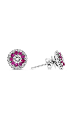 Roman And Jules Pink Sapphire Halo Stud Earrings UE1801-5 product image