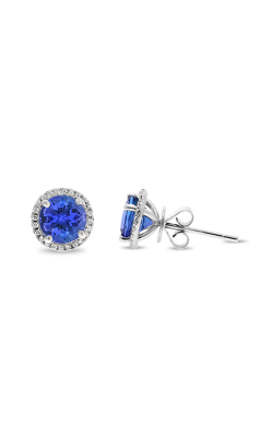Roman And Jules Round Cut Tanzanite Halo Stud Earrings KE2709W-2 product image