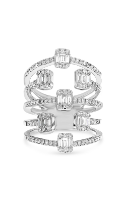 Roman And Jules White Gold Diamond Open Cuff Multi-Band Ring DR1019-1 product image