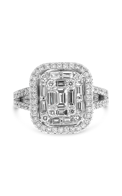 Roman And Jules Diamond Ring With Baguette Cluster And Halo Engagement Ring DR1023-1 product image