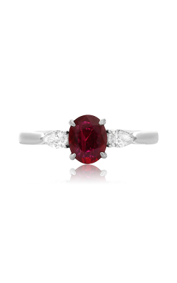 Roman And Jules Platinum Oval Ruby And Pear Shaped Diamond Ring MR632-157 product image