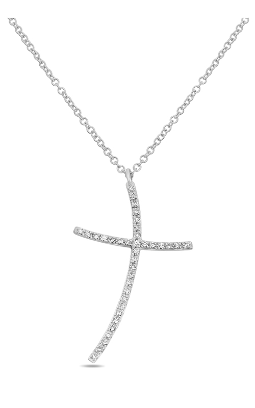 Roman and Jules Diamond Pave Abstract Cross Necklace EN1024-1product image