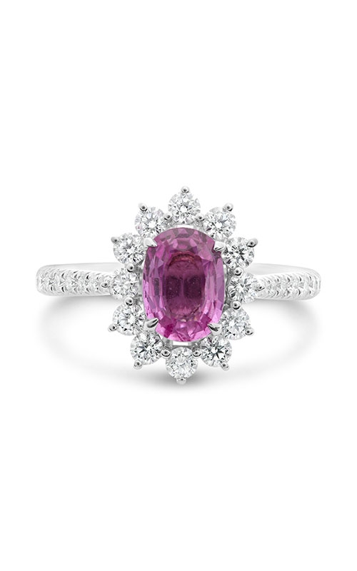 Roman and Jules Oval Pink Sapphire Halo Pave Ring MR611-77 Roman and Jules Oval Pink Sapphire Halo Pave Ring MR611-77product image