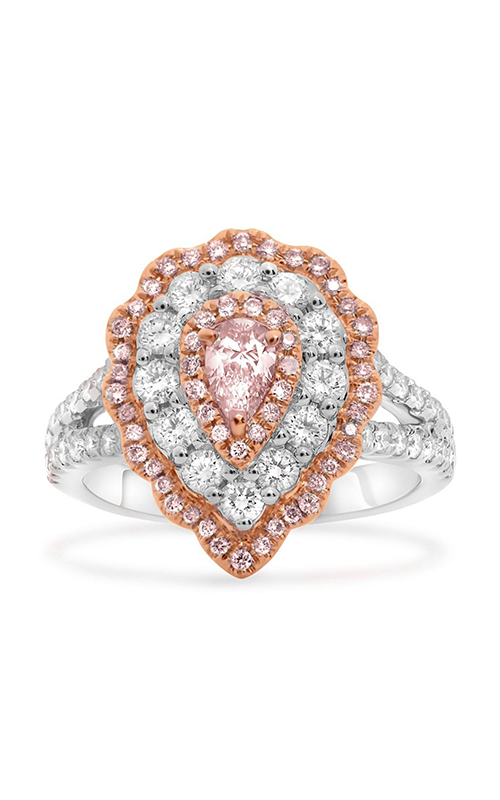 Roman and Jules Pear-shaped Pink & White Diamond Halo Ring NR766A-13product image