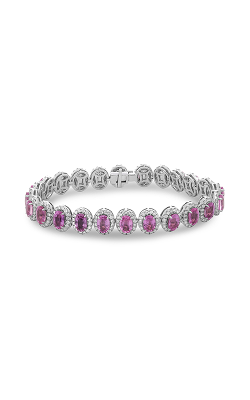 Roman and Jules Oval Pink Sapphire & Diamond Halo Bracelet MB615-13product image