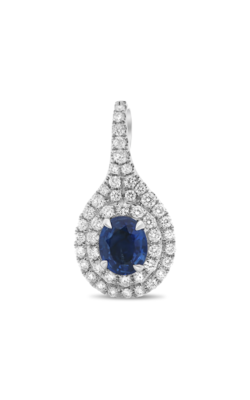 Roman and Jules Oval Blue Sapphire Double Halo Pendant MP753-1product image