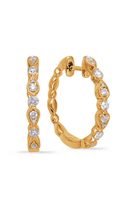 OPJ Signature Hoops Earrings E8005YGproduct image