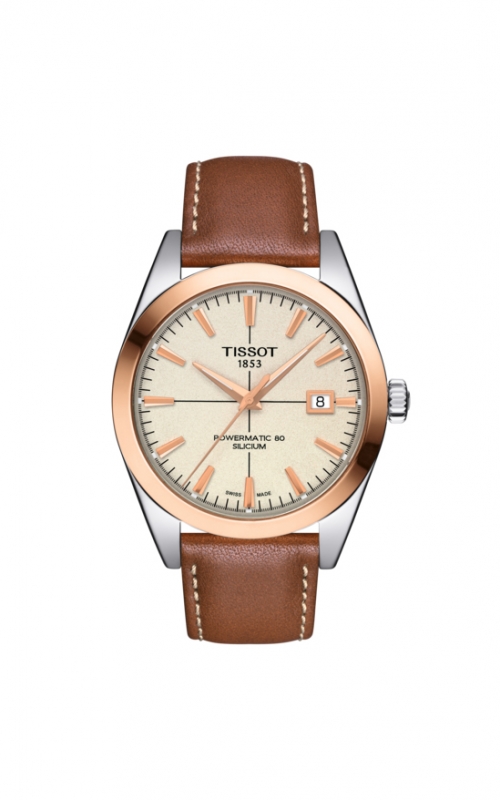 Tissot Gentleman Gold Bezel Watch T9274074626100product image
