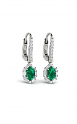 Vlora Adella Oval Emerald and Diamond Baguette Earrings VER60777E-14WG product image