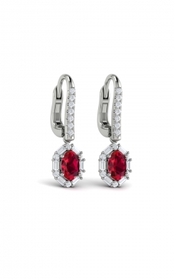 Vlora Adella Oval Ruby and Diamond Baguette Earrings VER60777R-14WG product image
