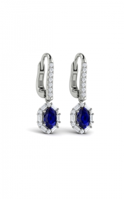 Vlora Adella Oval Sapphire and Diamond Baguette Earrings VER60777S-14WG product image